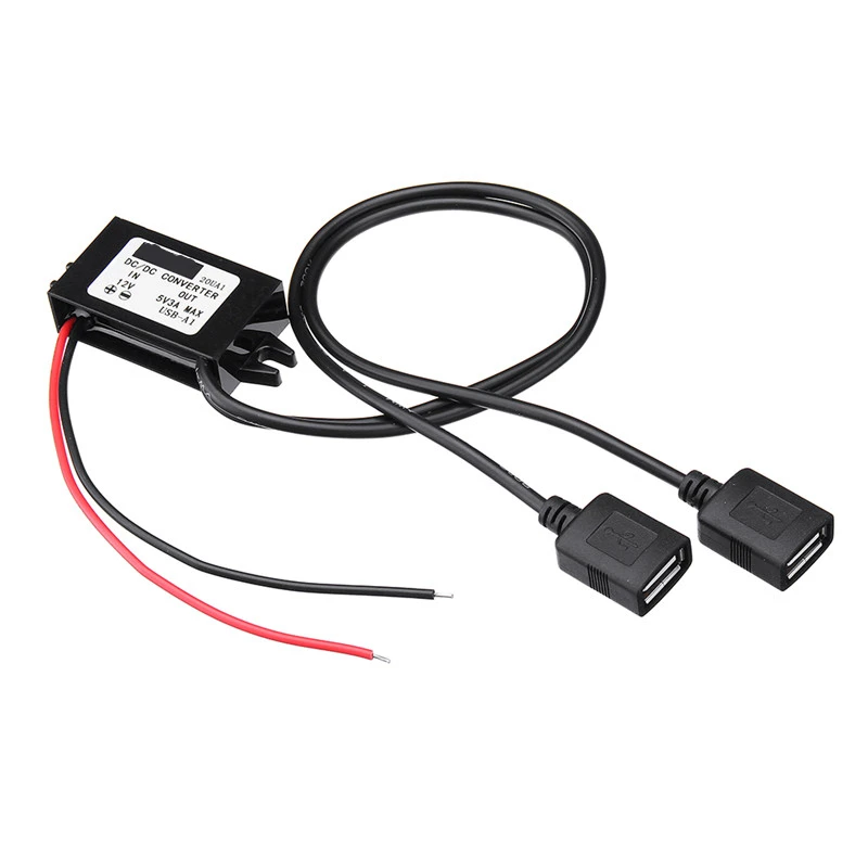 

1Pcs Mini DC 12V to DC 5V 3A to Double USB Interface Power Supply Converter Step-Down Converter High Conversion Rate