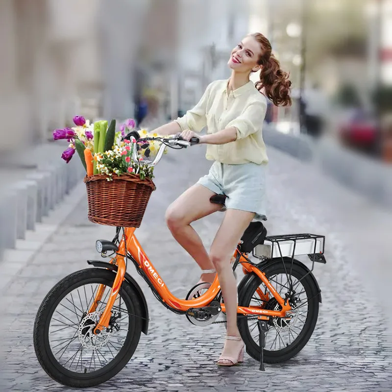 Perfect Electric Scooter 48V 250W 20 Inch Two Wheels Electric Bicycle Portable Orange/Blue Electric Bike Women Adults 2