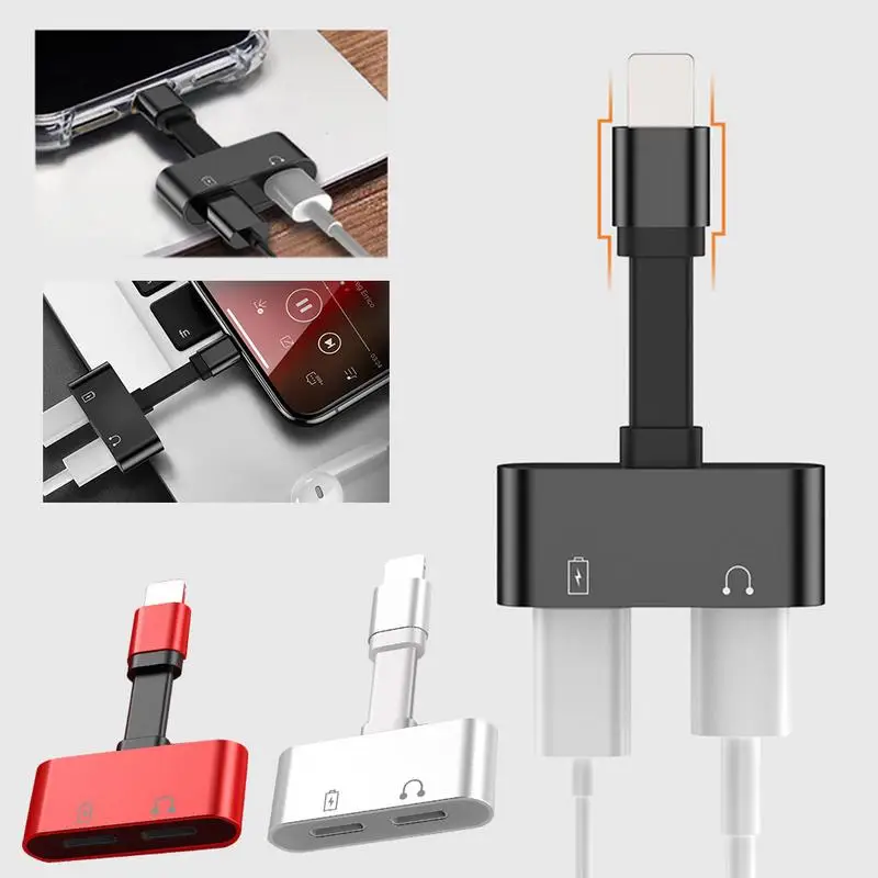 

New 2-in-1 Phone Lightning Dual Splitter Charger Adapter Cable For Iphone 8/ X Mini Portable High Quality For Phone Adapter