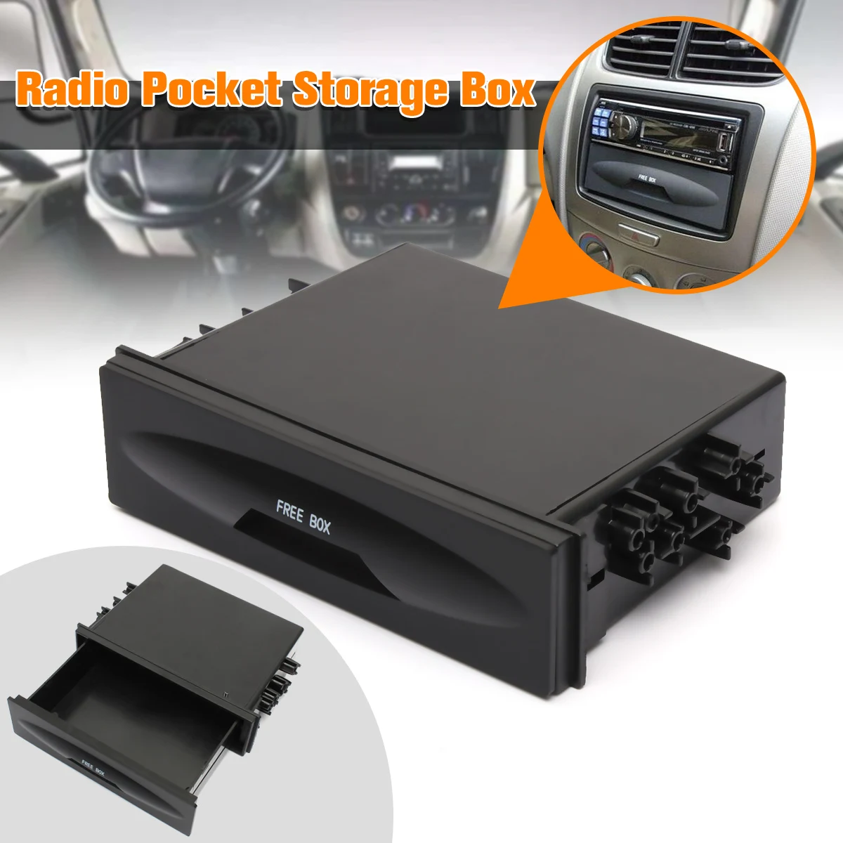 

Universal Car auto Single Din Dash Radio Installation Kit Storage Box for Cx-38