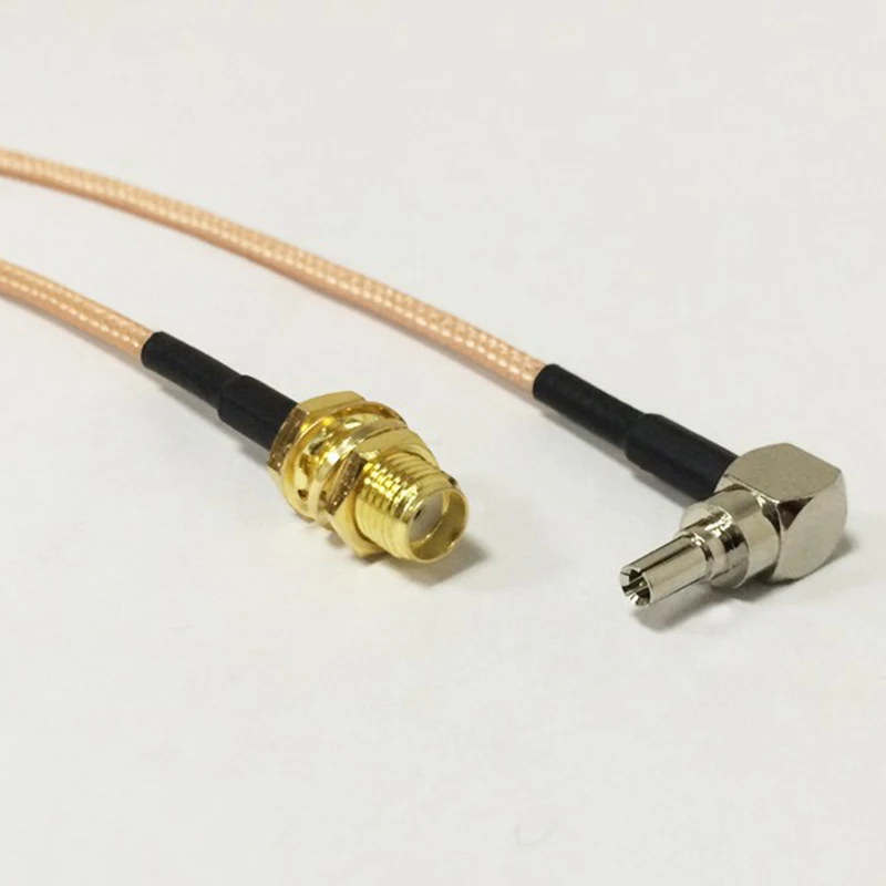 New SMA Female Jack Connector Switch CRC9 Male Plug Right Angle Convertor RG316 Cable 15CM Adapter   -- WXV Sale