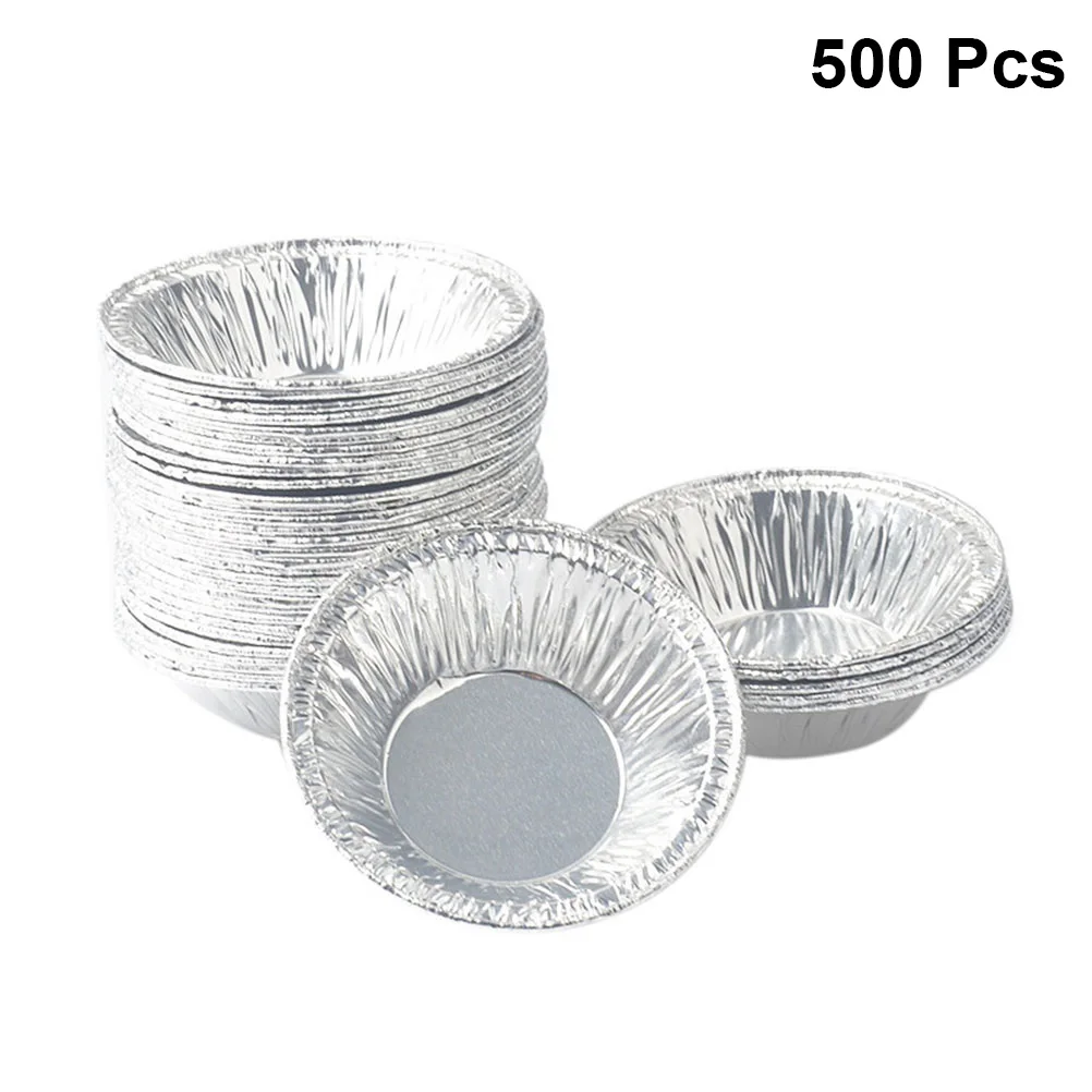 

500PCS Disposable Aluminum Foil Cups Muffin Cupcake Tin Mold Round Egg Tart Molds Baking Tool
