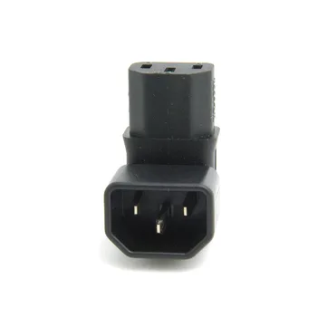 

10pcs/lot CY CY IEC Male C14 to Down Right Angled 90 Degrdd IEC Female C13 Power Extension Adapter