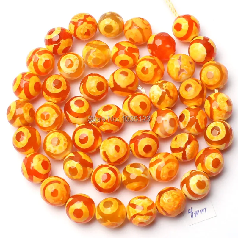 

8mm Natural Multicolor Agates Onyx Faceted Round Shape DIY Loose Beads 15" Jewellery Making w1833