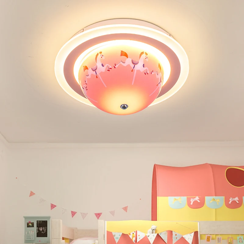 

64W LED Remote Control Ceiling Light Rotatable Lampshade Dimmable Rocket Modern Kids Room Ceiling Lamp Girl Boy Bedroom Decor