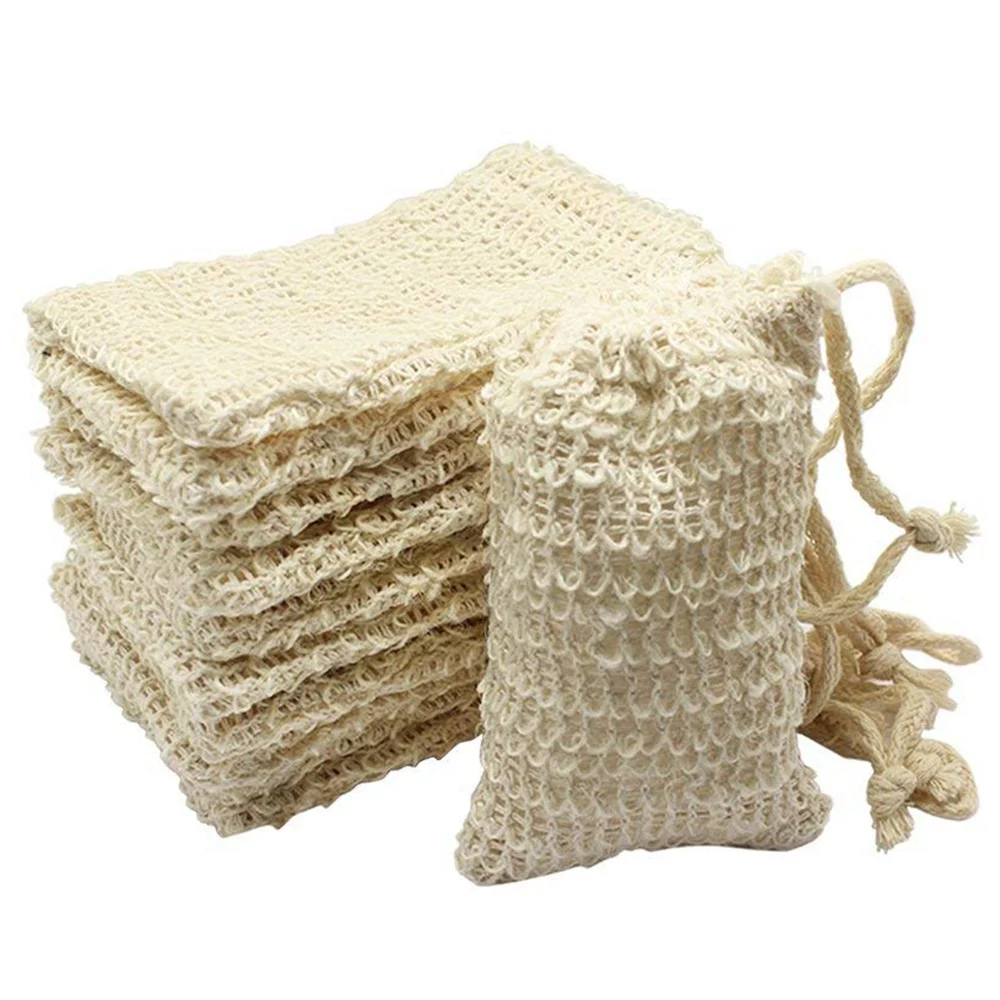 

Promotion! 10 Pack Natural Sisal Soap Bag Exfoliating Soap Saver Pouch Holder