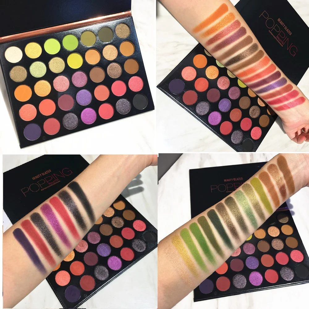 Beauty Glazed Popping палитра теней для век 35 цветов матовые блестящие тени хайлайтер