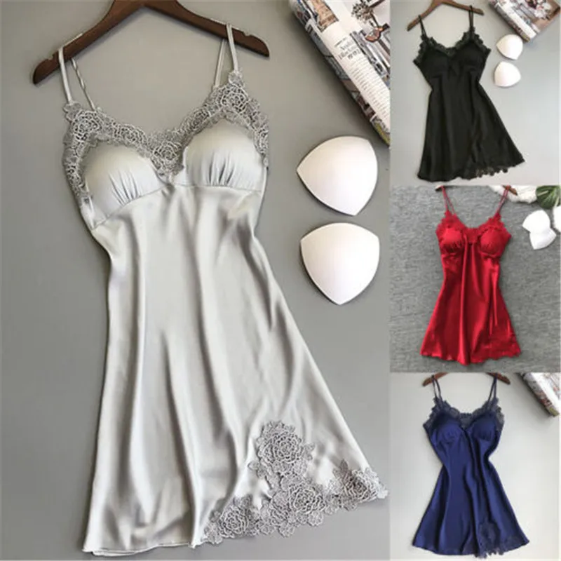 

Sexy Lingerie Women Silk Lace Robe Dress Babydoll Nightdress Nightgown Sleepwear