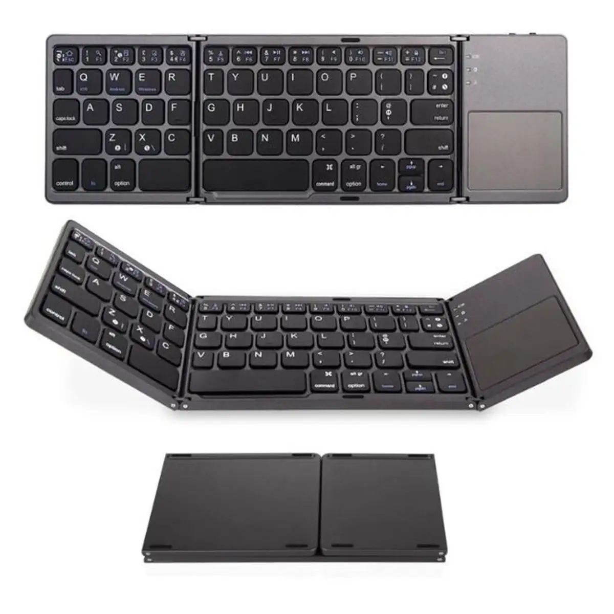 

Mini Tri Folding bluetooth Keyboard Wireless Foldable Touchpad Keypad for IOS/Android/Windows for ipad Tablet