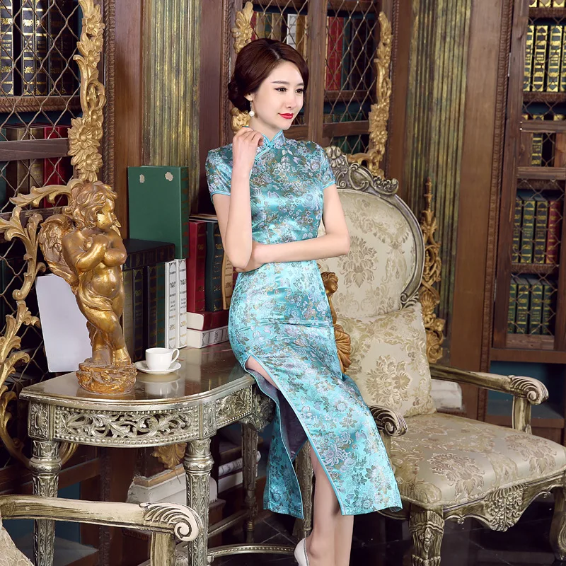 Повседневное платье Чонсам с вышивкой; китайское платье Ципао; Sommerkleid; этнический Чонсам; благородное элегантное платье; одежда для дня