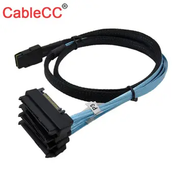 

Zihan 100cm Internal 36 Pin Mini SAS SFF-8087 Host to 4 SFF-8482 Target SAS Hard Disk and SATA Power Cable