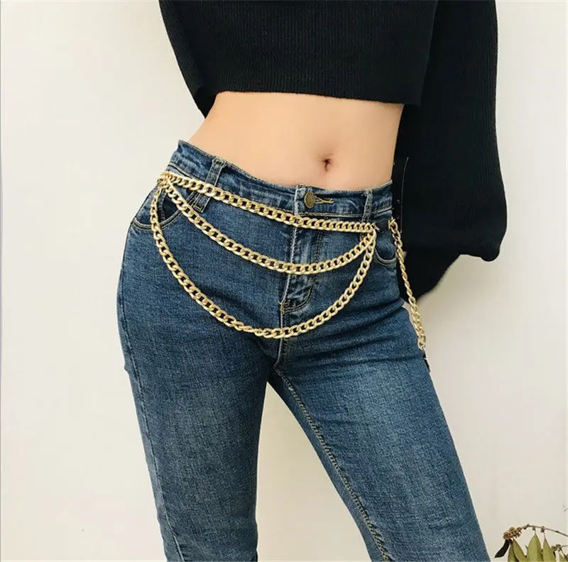 Vintage Waistband Metal Waist Chain Vogue Belt Wide Gold Coins Tassel