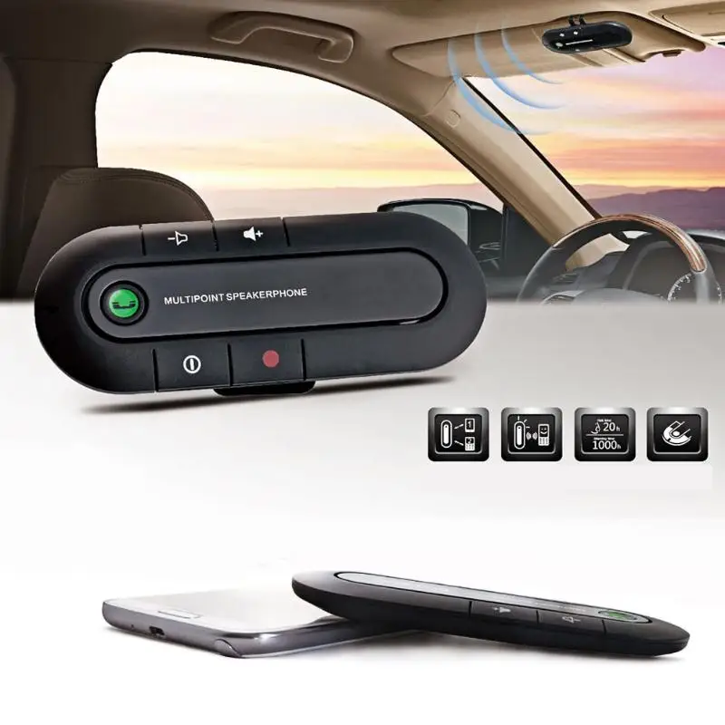 VODOOL Bluetooth V3.0 Беспроводной Динамик телефон тонкий Hands Free Car Kit козырек клип свободные руки адаптер новая мода только синий