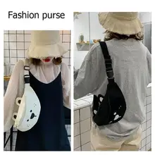 Холщовая сумка на пояс с милым мультяшным медведем для женщин, сумка-мессенджер для путешествий, нагрудный пакет, кошелек Fanny, Милая Мини сумка на пояс для подростков