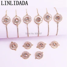 15 шт. цвет медно-Золотой A-Z 26 Подвески с буквами Разъем браслеты Новые женские модные украшения