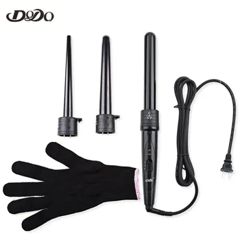 

DODO 3 In 1 Hair Curlers Care Styling Curling Wand Interchangeable 3 Parts Clip Hair Iron Curler Set Curler Hair Styles Tool