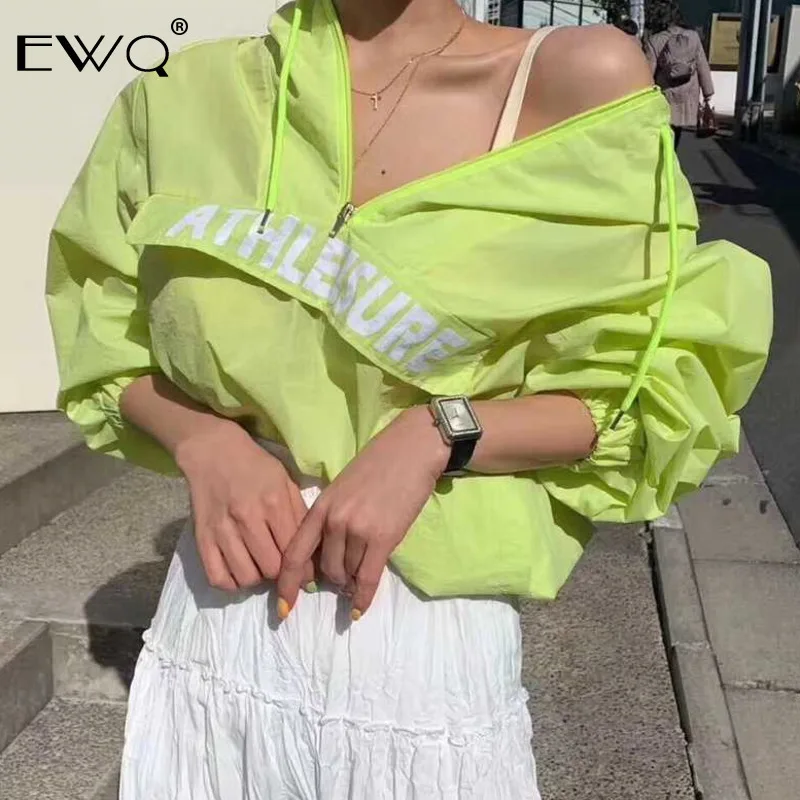 EWQ 2019 весенний солнцезащитный крем для женщин пуловер с капюшоном толстовка