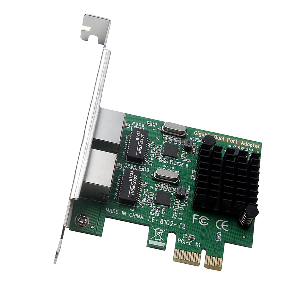 PCI-E X1 для двухпортового Гигабитного адаптера для сети Ethernet LAN 1000 Мбит/с