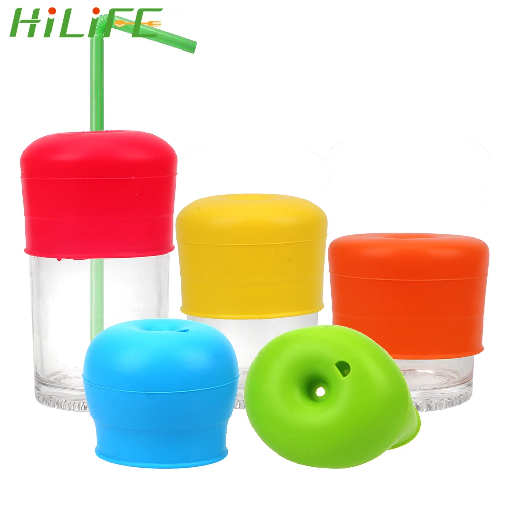 

HILIFE Silicone Cup Cover Glassware Lid Anti-overflow Sippy Cups Straw Lids Drinkware Coffee Tea Cup Covers Kitchen Accessories