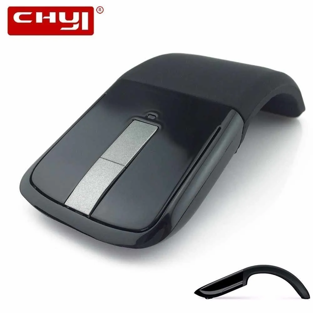 

CHYI 2.4Ghz Wireless Flexible Mouse Arc Touch Ultrathin Optical Computer Gamer Mice Folding Mause For Microsoft PC Laptop Black