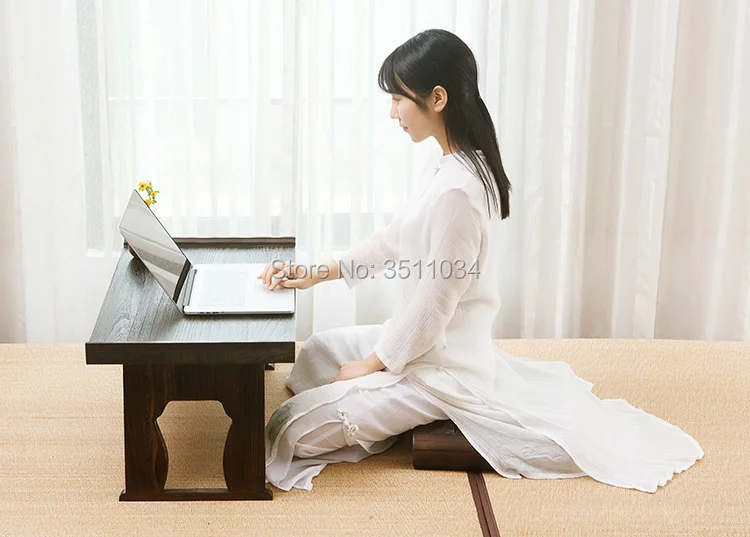 Asian Antique Furniture 68x34x29cm Japanese Floor Table Folding Leg Rectangle Living Room Wooden Laptop Coffee Table Folding