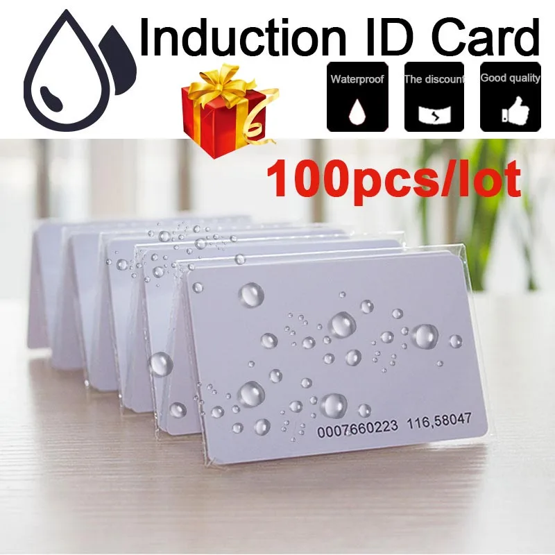 

100pcs EM ID Card EM4100/4102 TK4100 Reaction ID Card 125KHZ Fit for Access Control Card Time Attendance Good Quality RFID Card
