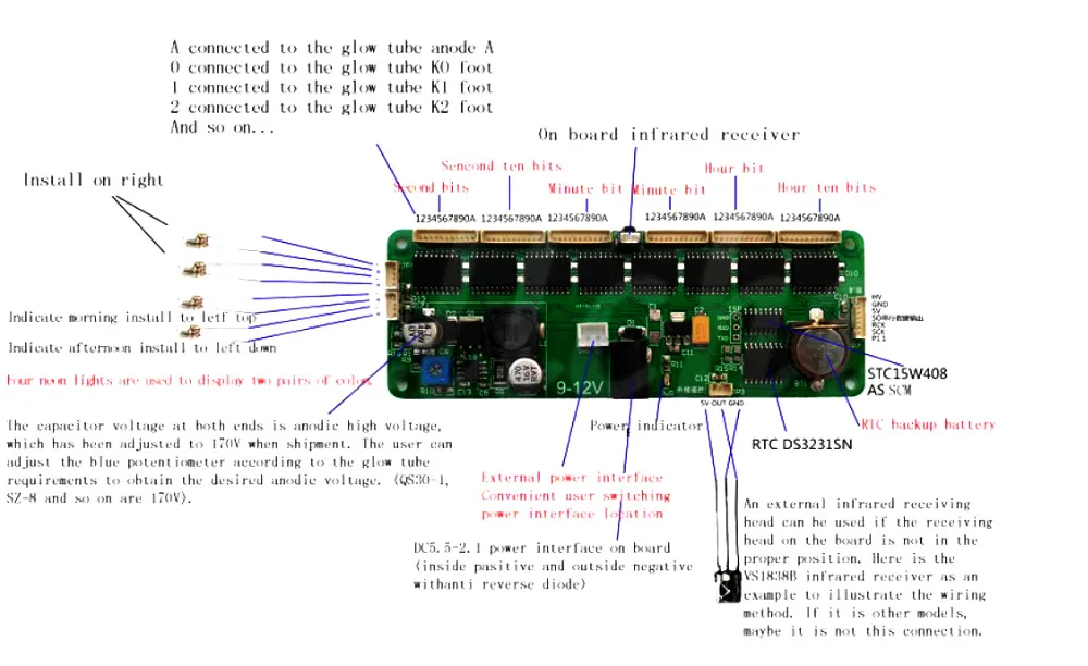 DYKB 6-bit Glow Clock материнская плата основная панель управления пульт дистанционного управления Универсальный in12 in14 in18 QS30-1 контроллер dc 9 V-12 V