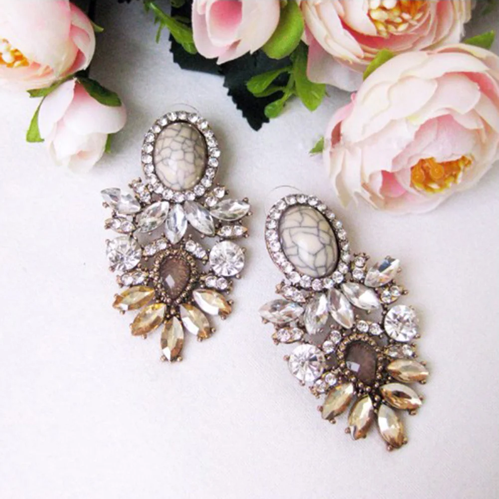 

Trendy Big Crystal Statement Earrings Wedding Drop Earrings Women Party Hanging Earrings Jewelry Wholesale
