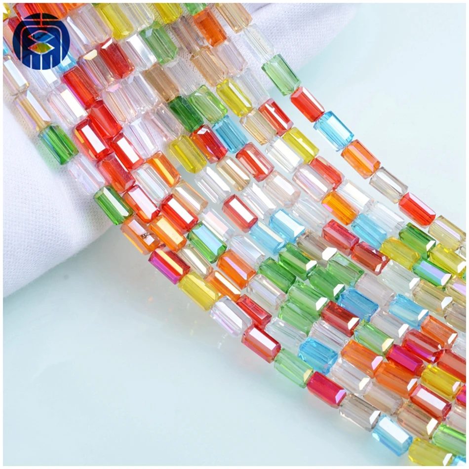 

Mixed Color 2/3/4mm Glass Long Cube Beads Wholesale Faceted Crystal Long Square Beads for Jewelry Making