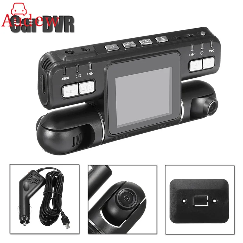 

Dual Lens Full HD 1080P Car DVR Camera G-Sensor Dashcam 360 Wide Angle Recorder Support GPS Logger Dash Cam Microphone Speaker