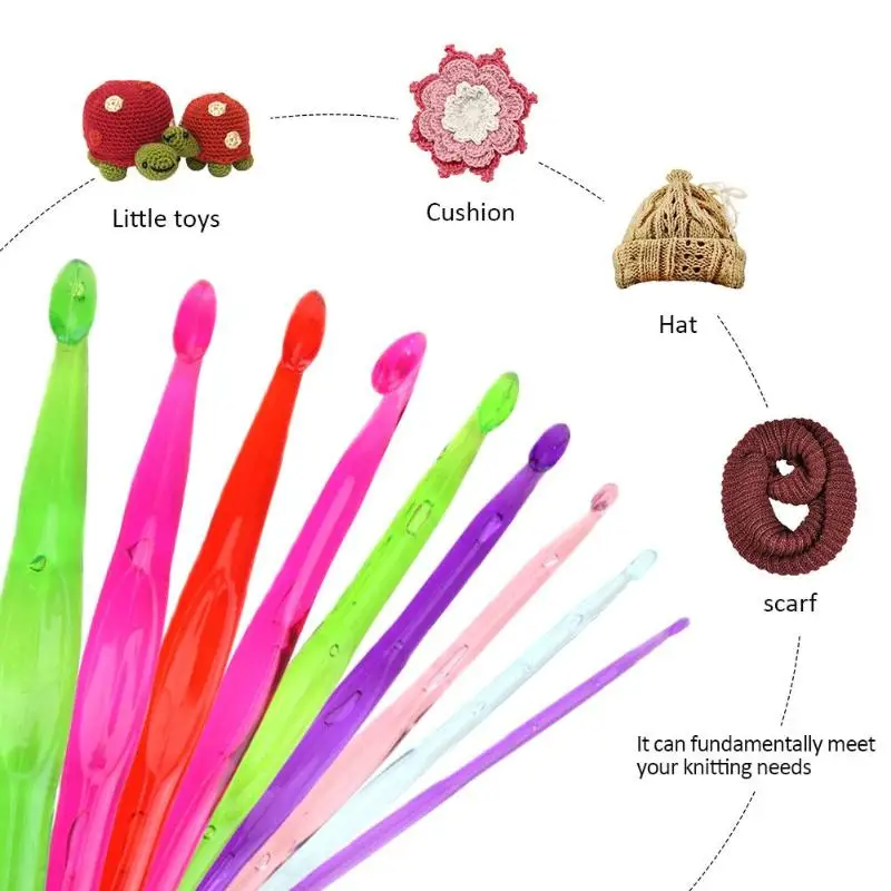 9 шт./компл. пластиковый крючок крючки Швейные иглы вязания плетения пряжа для рукоделия Вязание швейные инструменты Иглы Швейные аксессуары подарок