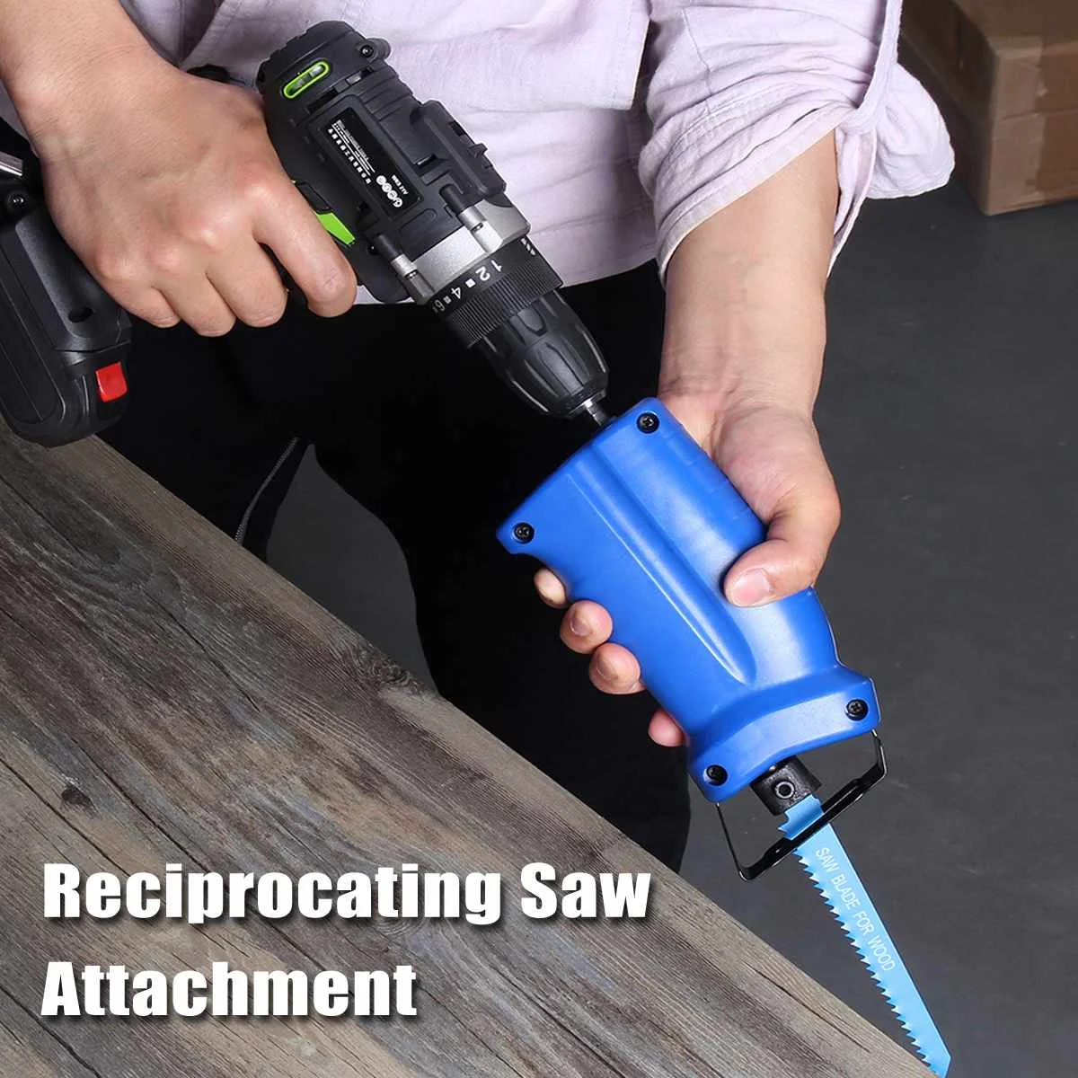 

1Pcs Reciprocating Saw Attachment Convert Adapter For Cordless Electric Power Drill Wood Metal Cutting Trimming Tool