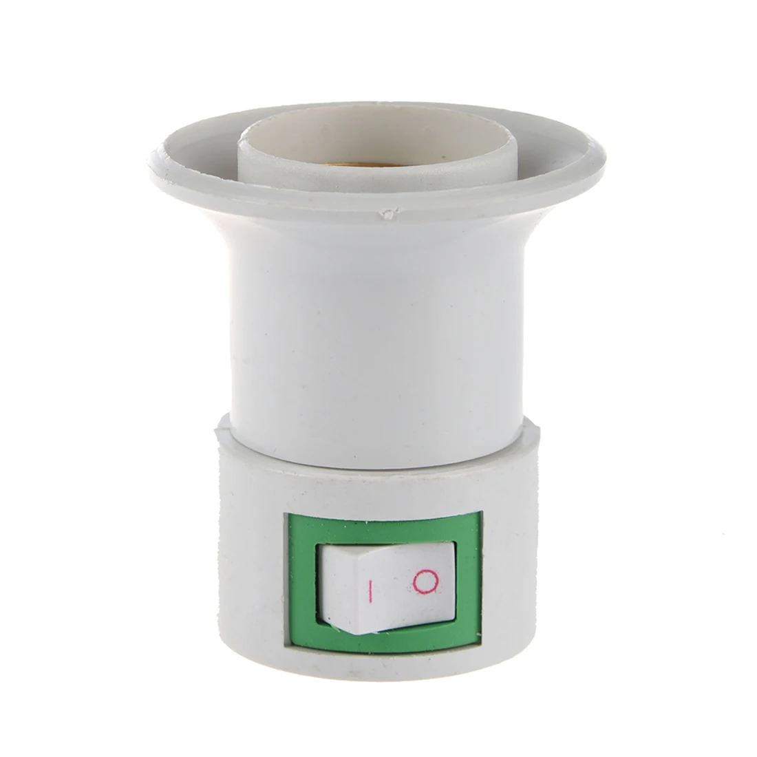

US Plug to E27 LED Light Bulb Adapter Socket Holder with Switch White
