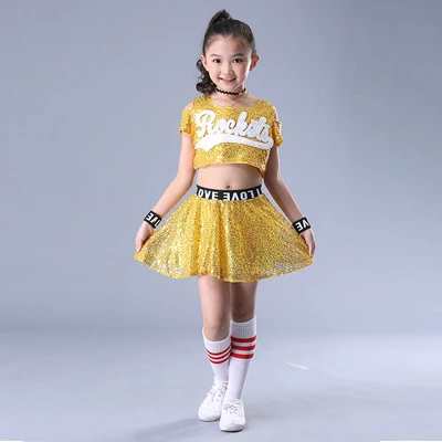 Skup Songyuexia dzieci nowa Jazz cekiny do sukienki hip hop hip hop pokaż sukienka cheerleaderek kostium dla dziecka