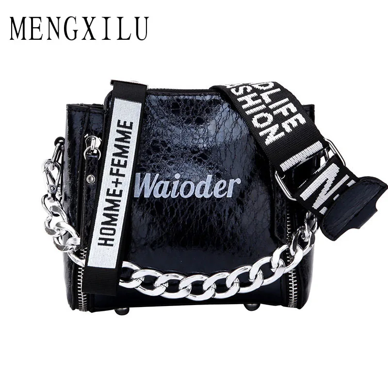 

Hot Sale PU Women Bags 2019 Small Single Shoulder Handbags Trend High Quality Strap Reflective Soft Bag Personality Sac A Main