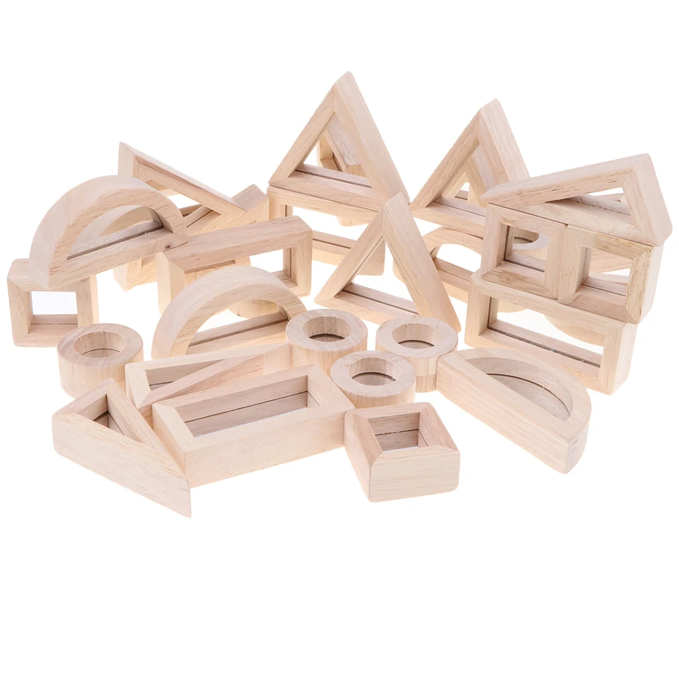 wooden mirror blocks