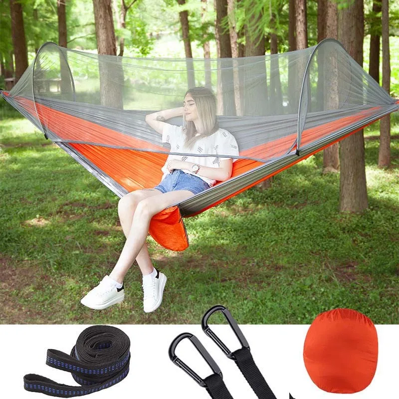

Outdoor Camping Hammock with Mosquito Net 1-2 Person Portable Hanging Bed Quick Open Air Swing Tent Bed Sleeping Bag Hammock