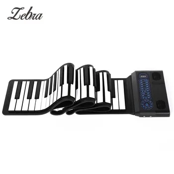 

Portable 88 Keys Hand Roll Up Piano Built in Dual Speakers Vibrato/Sustain Sound Electronic Keyboard Instruments with Pedal