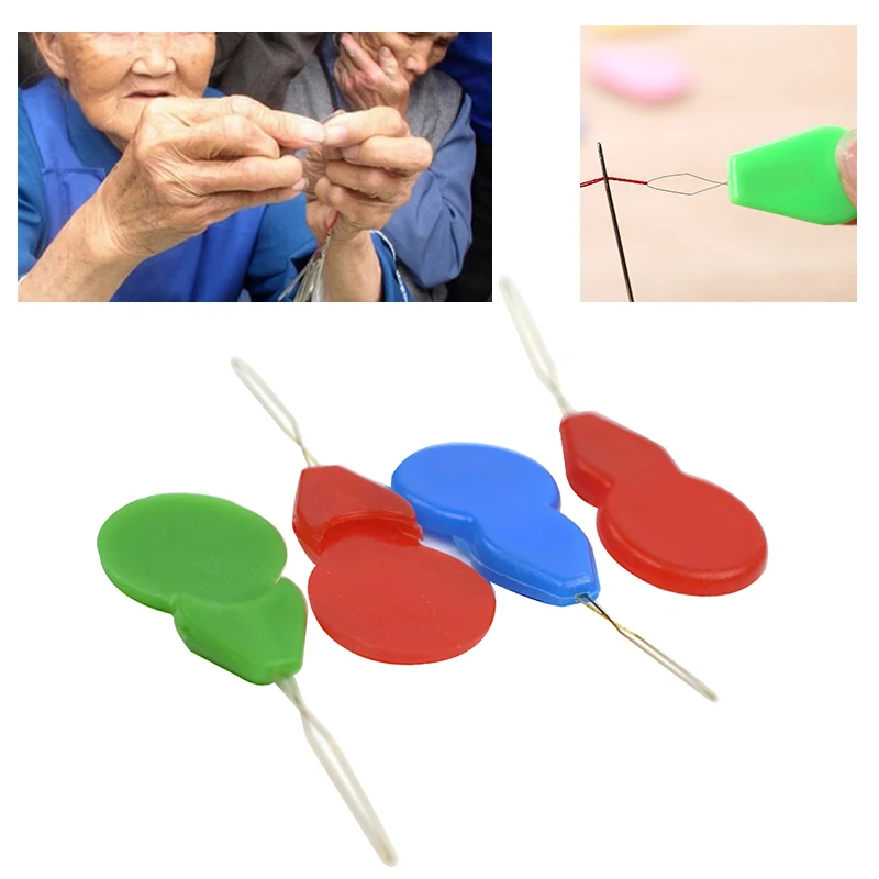 

Slivery Hand Machine 10PCS/Set Sewing Stitch Bow Wire Needle Threader Insertion Tool Random Color Hand Sewing Machines