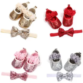 

2019 Newborn Infant Kid Baby Girl Bow Princess Shoes Anti-slip Soft Sole Crib Shoes Sneaker Prewalker Wholesale Dropshipping Hot