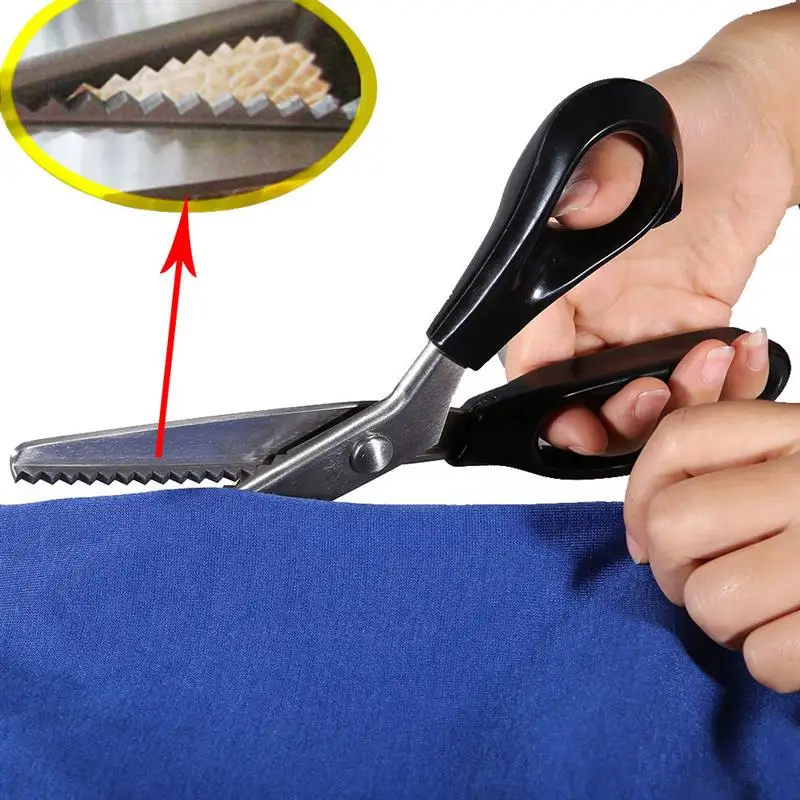 

23.5cm Zig Zag Sewing Textile DENIM DIY Cut Dressmaking Tailor Shear Pinking Scissor Leather Handicraft Fabric Upholstery Tool