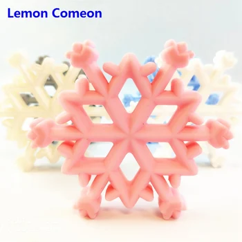 

Lemon Comeon Snowflake Silicone Teether Food Grade Silicone Pendant Teething Beads Newborn Chew Toy Baby Products