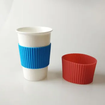 

100pcs Height:5.5cm Food Grade Silicone Wraps For Mugs Ceramic Cup Sleeves Recyclable Heat Insulation