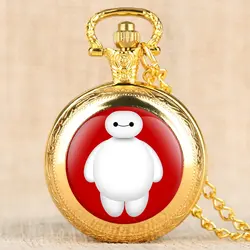 Baymax фильм Большой Герой 6 кварцевые карманные часы модные цепочки и ожерелья милые серии кулон цепи коллекционные вещи подарки для детей 2019