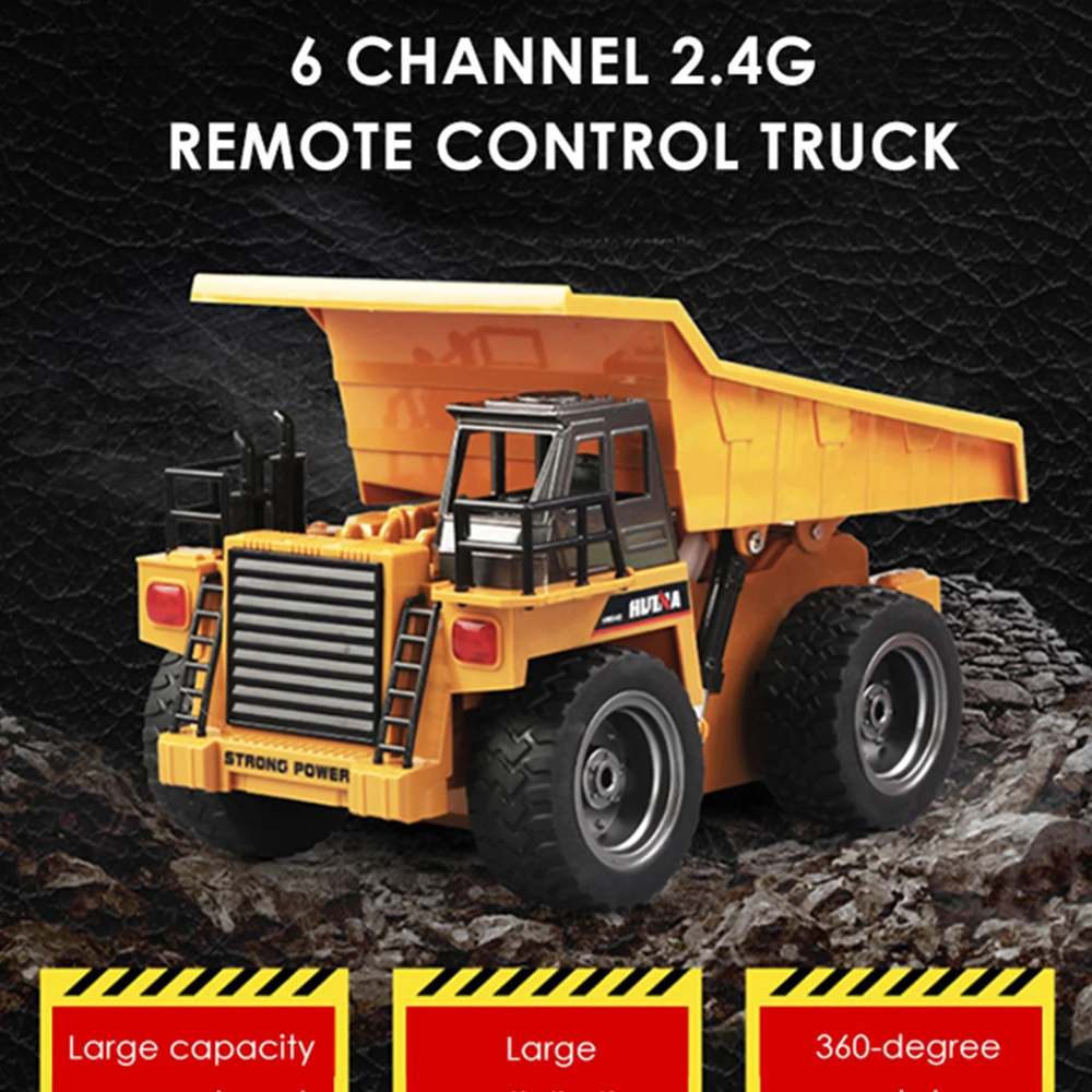 HUINA 1540 1/18 2 4G 6CH сплав версия 360 градусов вращения RC самосвал строительная техника