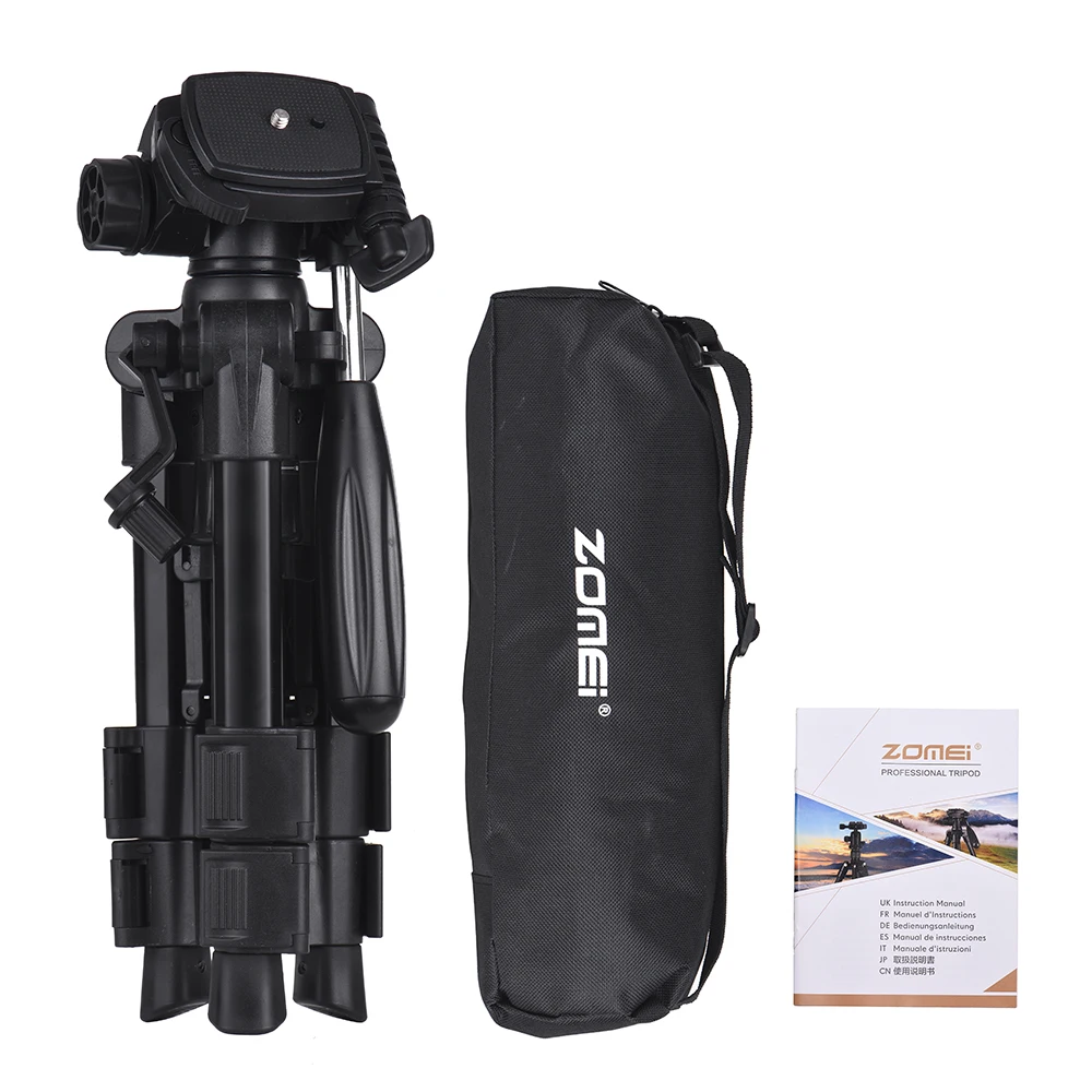 ZOMEI Q100 52 см/2" легкий алюминиевый мини-штатив для путешествий с быстроразъемной пластиной/сумка для переноски для Canon Nikon sony DSLR
