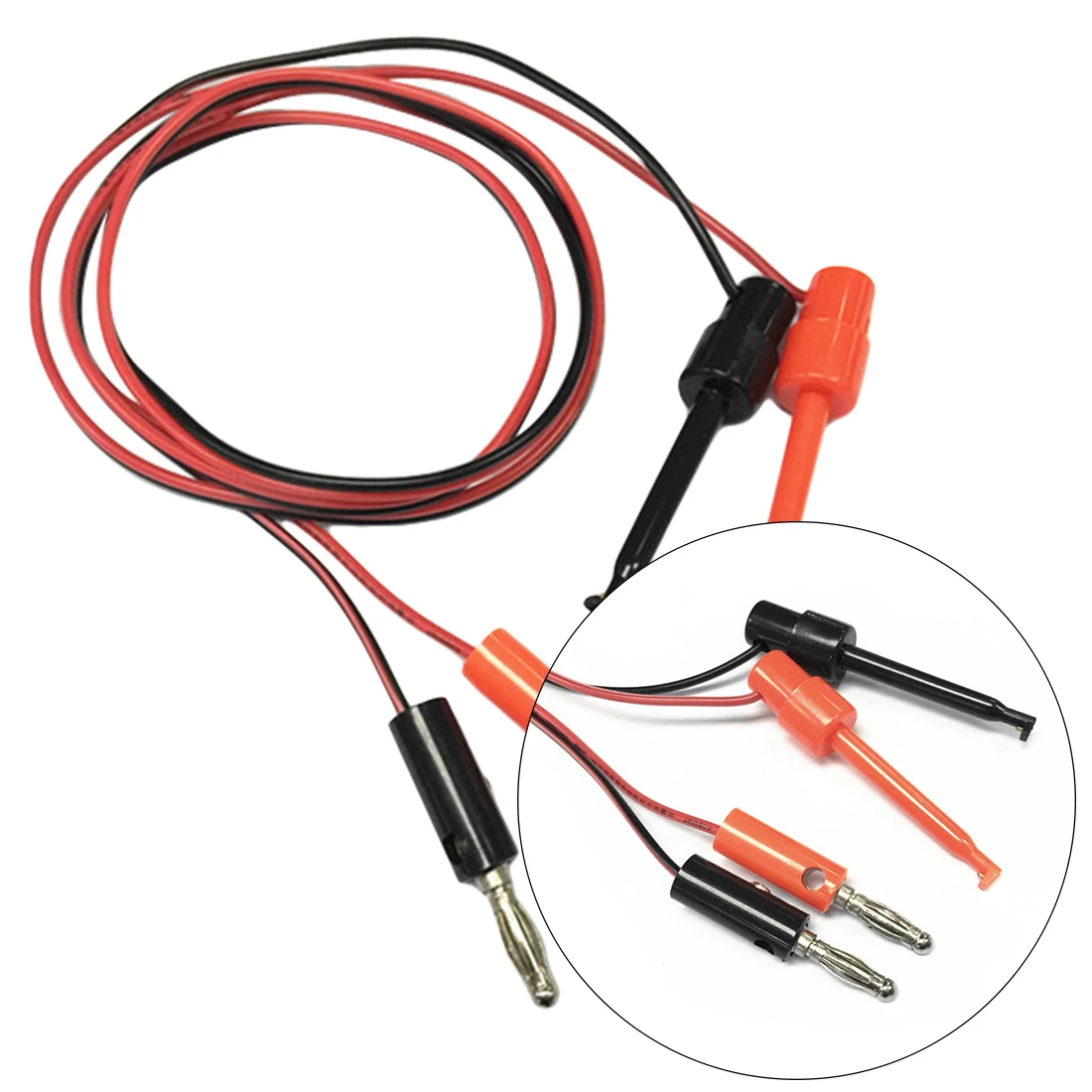 

4mm 1 Pair Equipment Connector Banana Plug to Test Hook Clip Lead Cable Gold Plated For Multimeter Test Lead Cable