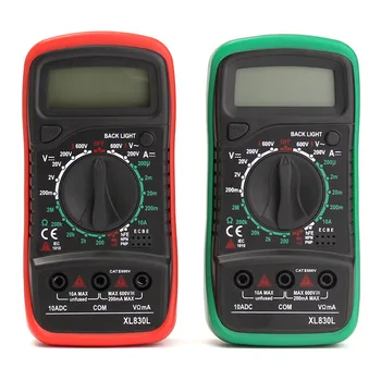 

Digital LCD Multimeter Voltmeter AC/DC OHM Volt Tester Test Current Ohmmeter Ammeter Capacitance Meter Red Green