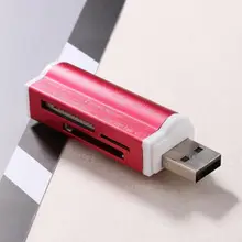 1 шт. USB2.0 4 в 1 Алюминиевый сплав Мульти устройство чтения карт памяти SD/SDHC/Mini SD/MMC/TF карта многофункциональное устройство для чтения карт памяти