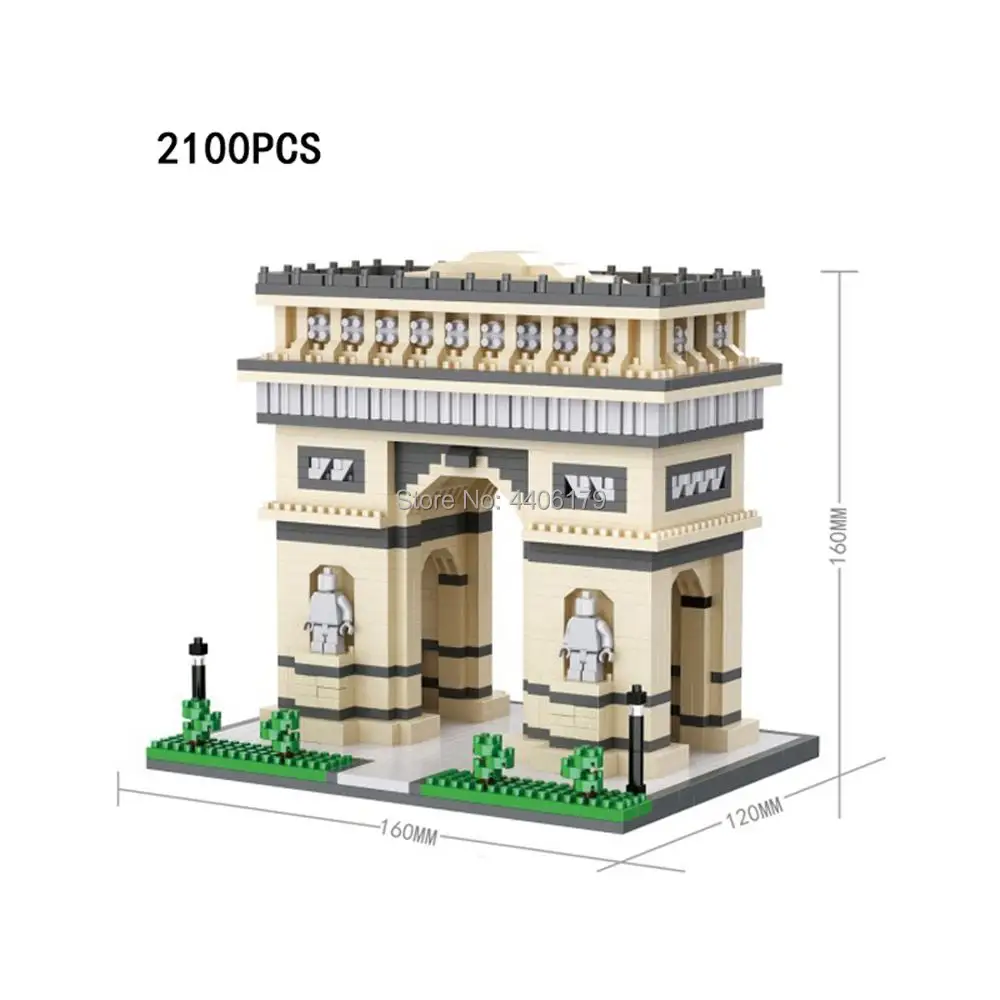 

hot LegoINGlys creators city Street view nanoblock Paris Arc de Triomphe France micro diamond building blocks bricks toys gift